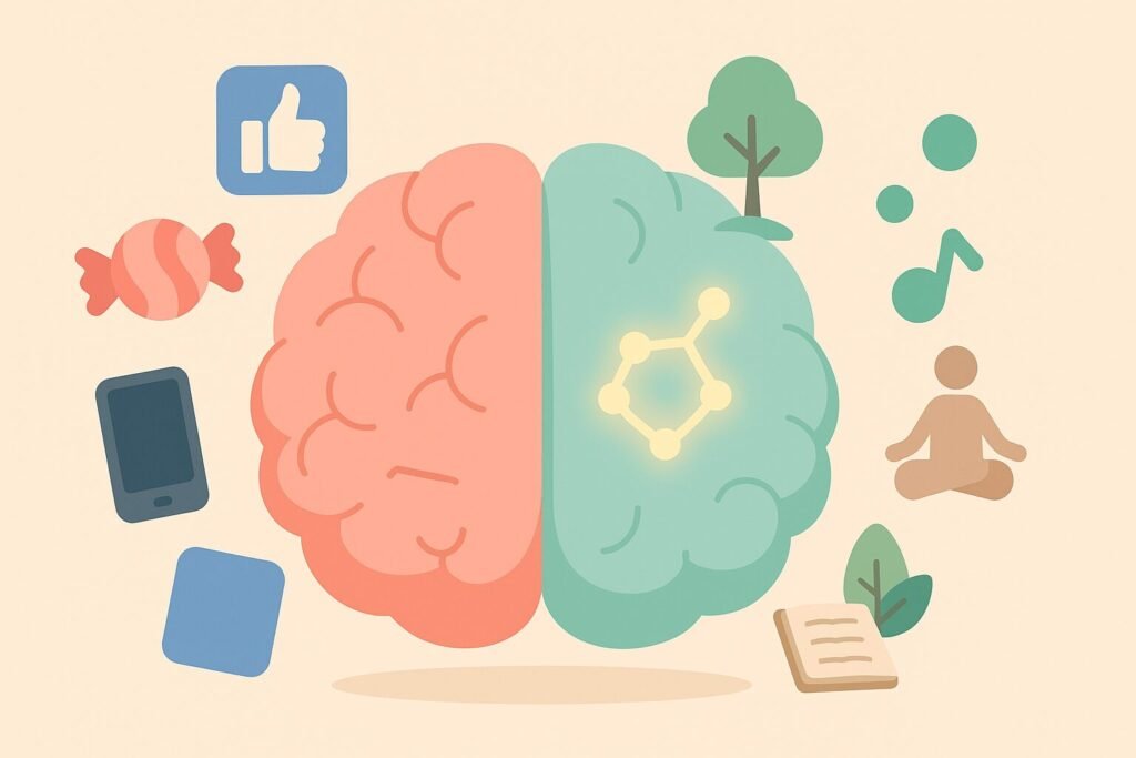 dopamine detox myth illustrated with pleasure vs focus balance